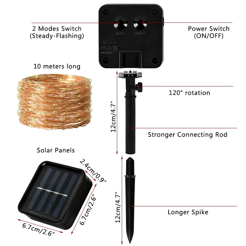 Светодиодная гирлянда 10 метров лампа с теплым белым светом для украшения свадьбы