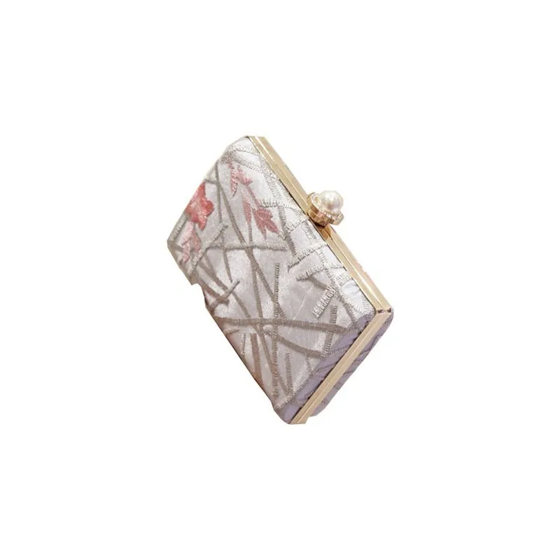 New Handbag Embroidered Hand Square Sling Bag Fashion Mini One-Shoulder Cross-Body Dinner Clutch Purse |