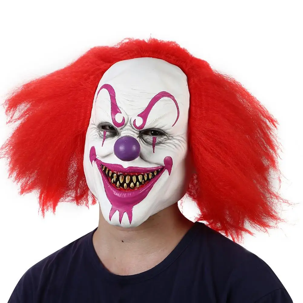

Halloween Horror Devil Evil Spirit Clown Costumes Props Wig Masks Cosplay Joker Headgear Helmet Caps Scary Party