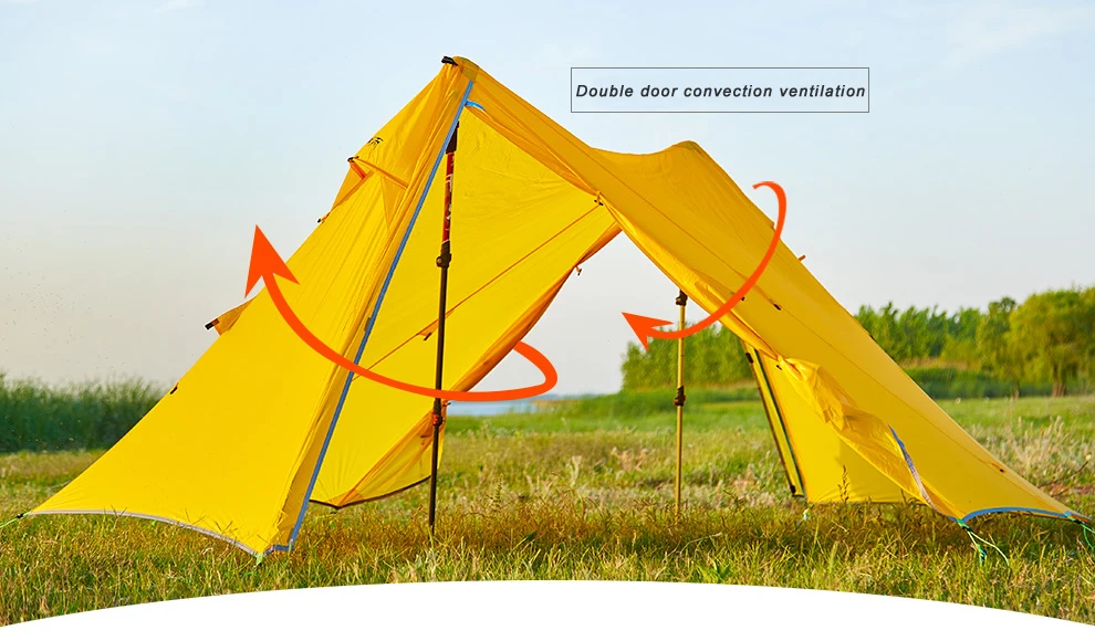 Asta gear Rainstorm 2 Сверхлегкая Пирамида палатка треккинг P ole палатка для двух человек Кемпинг ul палатка