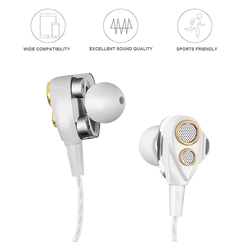 Беспроводные Bluetooth наушники четыре громкоговорителя спортивные стерео