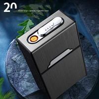 men cigarette box lighters can be loaded with 20 cigarettes usb charging lighters moisture and sweat proof cigarette box gadgets