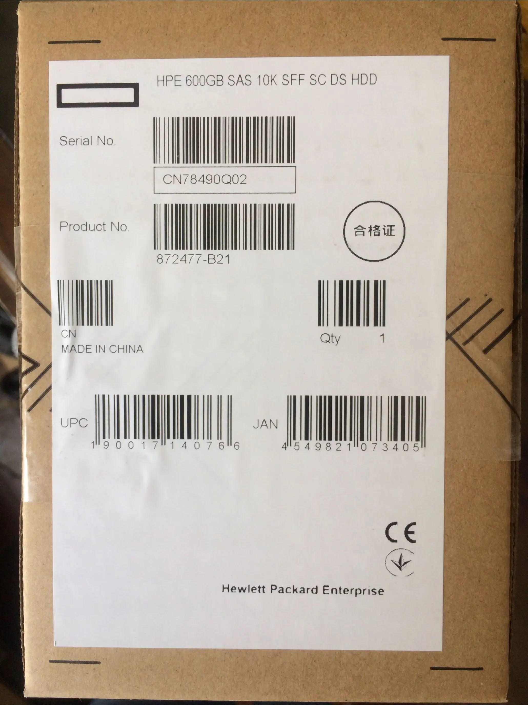 872736 872477-B21 872736-001 HPE 600 гб SAS 10K SFF SC DS 2 5 дюйма HDD