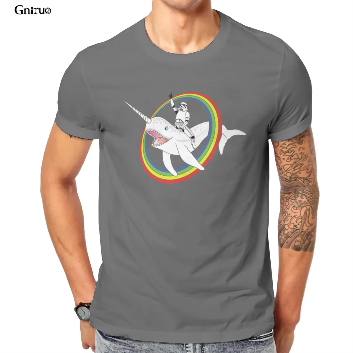 

Wholesale Narwhal Rainbow Stormtrooper Mens T-Shirt Essentials Kawaii 90s For Boy Mens Clothes 103335