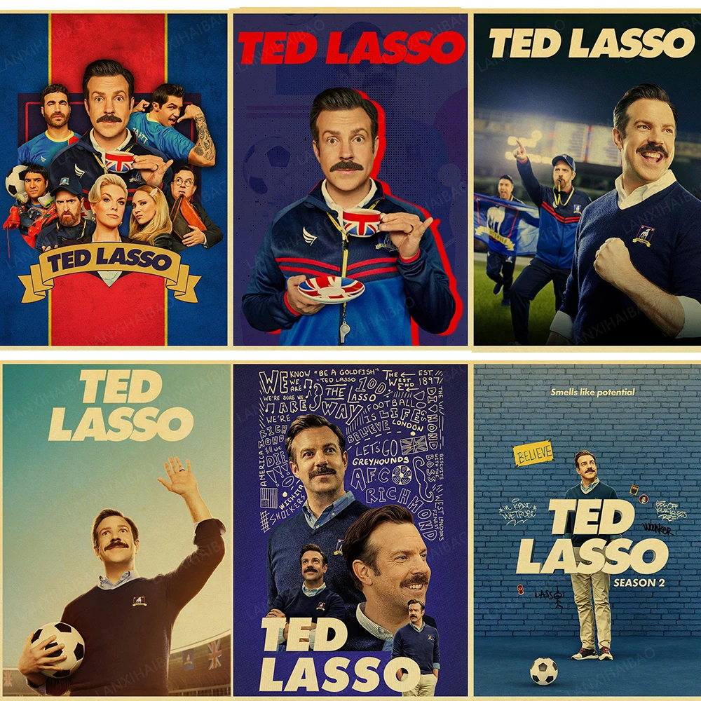 

TV Series Ted Lasso Vintage Poster Art Picture Kraft Paper Prints and Posters Wall Sticker Living Room Posters Bedroom Painting