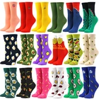 Забавные Женские носочки носки для скейтборда Harajuku, повседневные с рисунком фруктов, бананов, авокадо, лимона, яйца, печенья, пончиков