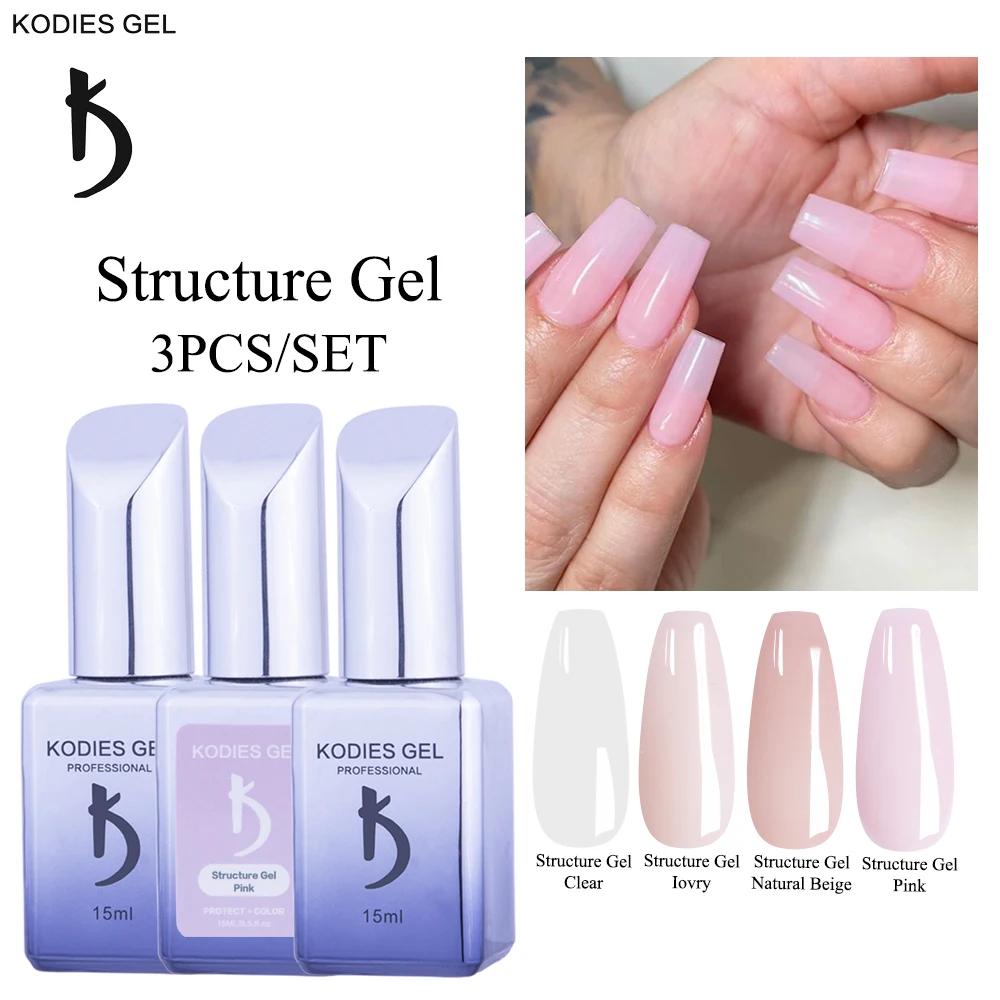 Гель-лак KODIES прозрачный для французских и розовых ногтей базовое верхнее