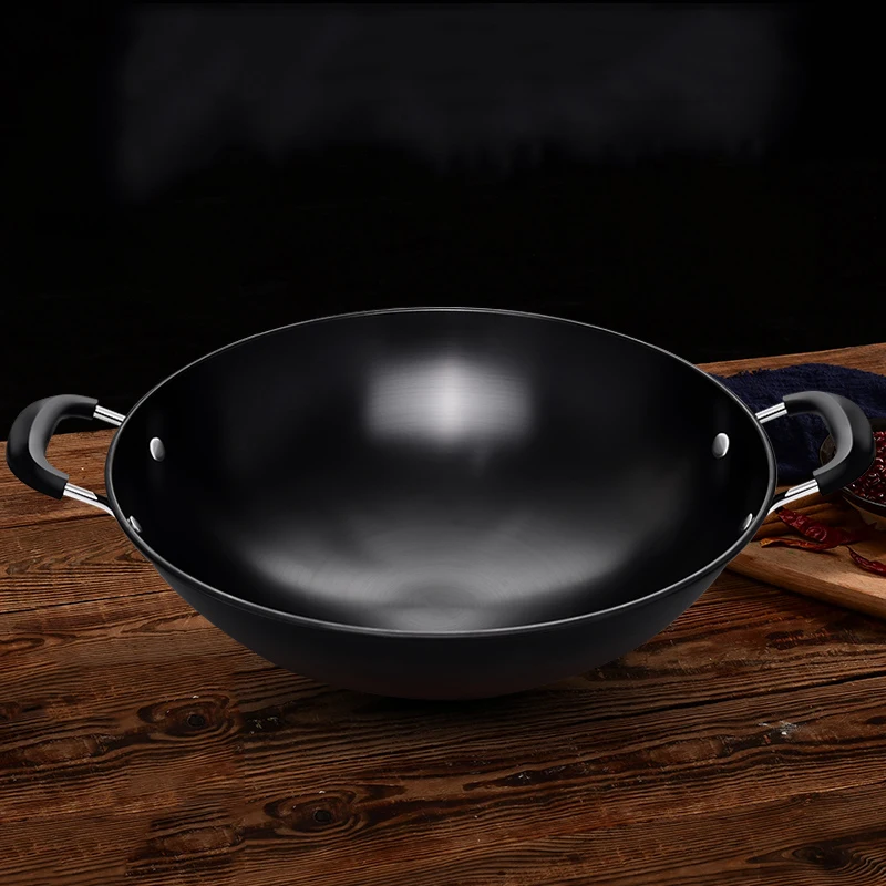 

Camping Outdoor Iron Wok Gas Stove Traditional Handmade Ast Iron Cauldron Wok Non Stick Pan Utensilios De Cocina Cookware BC50CG