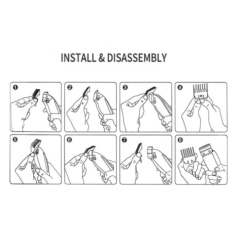 

RESUXI 8PCS Professional Hair Clipper Metal Clip Guides Limit Combs Guards Guide Comb Guards Tool Set for WAHL