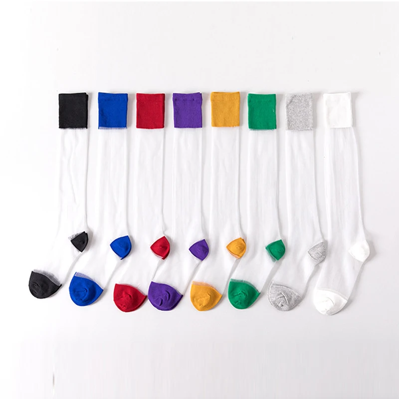 Корейские женские носки Harajuku прозрачные шелковые гольфы 2019|Носки| |