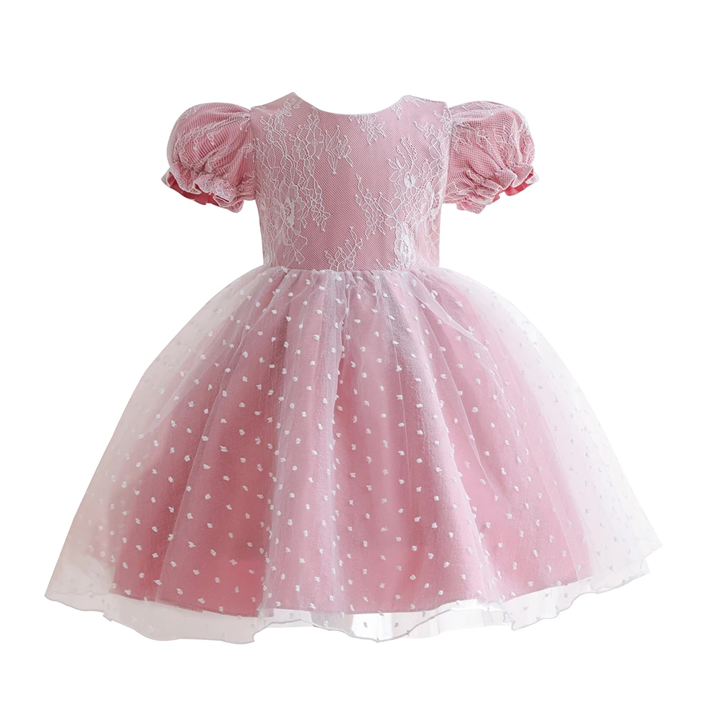 

LZH платье для маленьких девочек 2021 летние платья принцессы с кружевным бантом для маленьких девочек платье на 1-й День рождения Одежда для но...