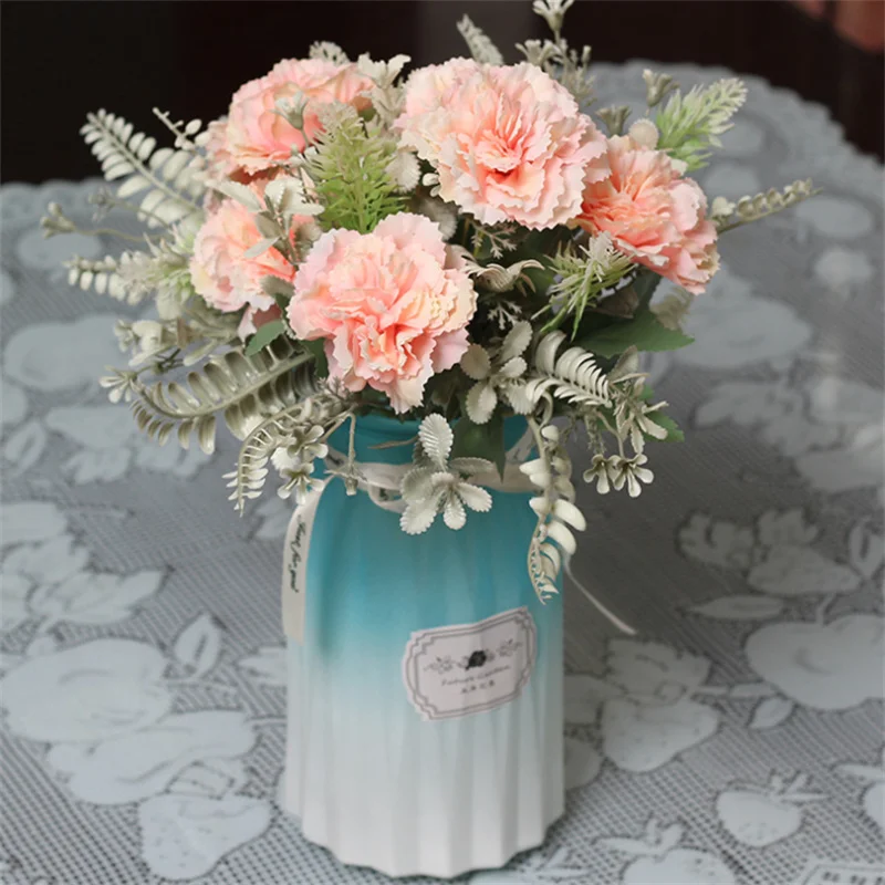 

Artificial Flower Carnation Lilac Silk Flower Wedding Home Hotel Restaurant Party Decoration Holiday Gift Photography Props DIY