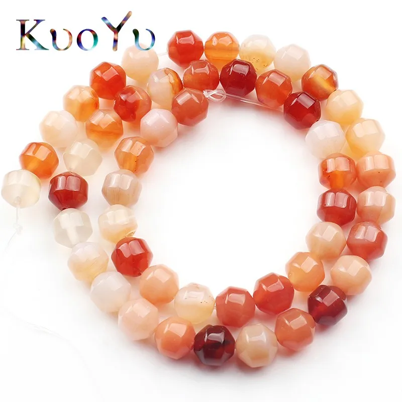 Бусина из натурального красного агата диаметром 8x8 мм свободная бусина в форме