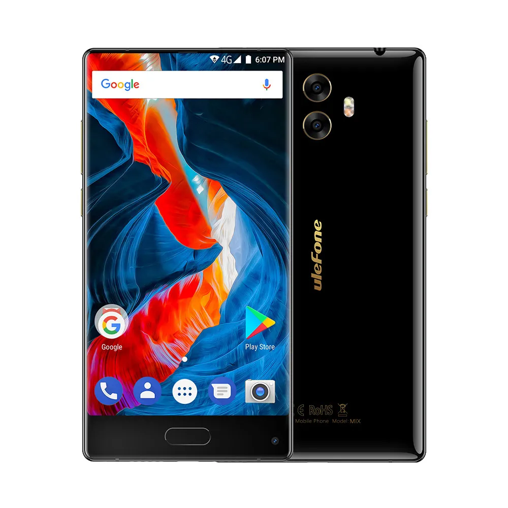 Смартфон Ulefone Mix, четыре ядра, 4 Гб+ 64 ГБ, MTK6750T, 5,5 дюйма, HD, 13 МП, двойная реальная камера, Android 7,0, отпечаток пальца, мобильный телефон