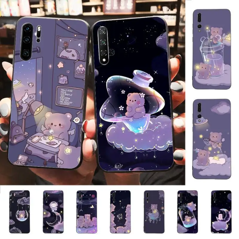 

Yinuoda Funny Cute Cartoon Bear Phone Case for Huawei P30 40 20 10 8 9 lite pro plus Psmart2019
