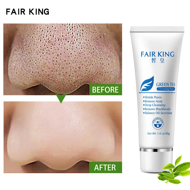 

FAIR KING Blackhead Removal Face Cream Green Tea Nose Oil Control Mud Pore Repair Fade Freckles Remove Dark Spots Whitening Care