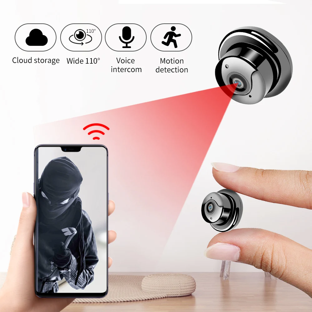 Новая WiFi камера IP мини 1080P HD видеокамера Ночного Видения Беспроводная наблюдения