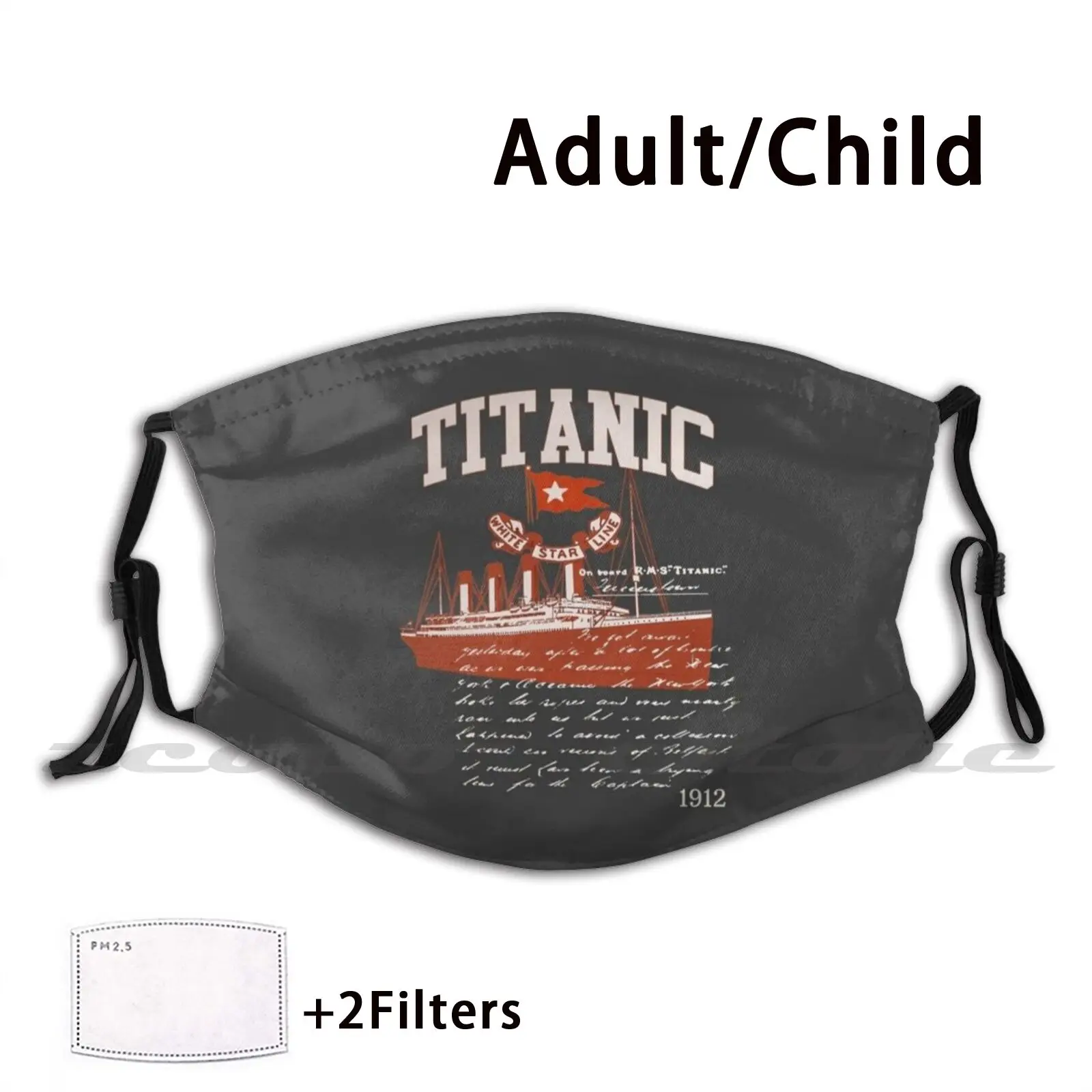 Винтажный Круизный тонущий корабль Titanic маска для взрослых и детей моющийся