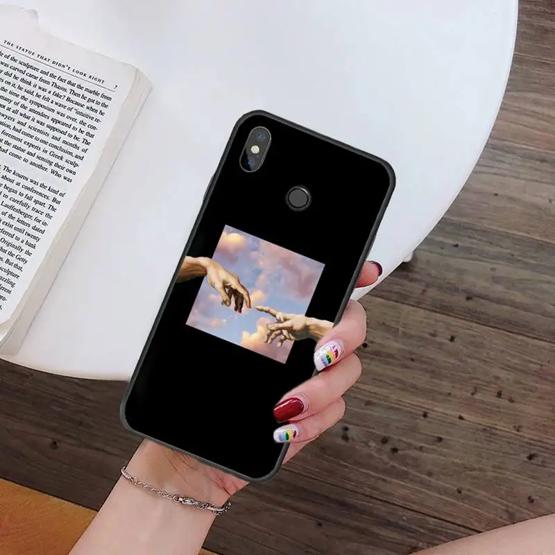 

Retro Funny Hand The Creation of Adam Phone Case For Xiaomi Redmi note 7 8 9 t k30 max3 9 s 10 pro lite