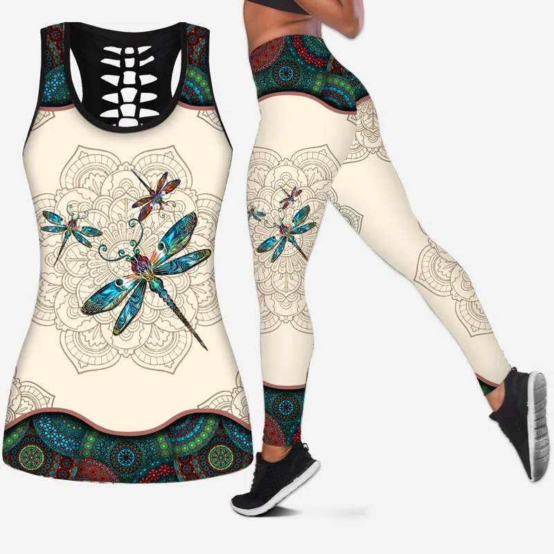 

Dragonfly Mandala 3D Digital Printed Hollow Tanktop Women Sexy Vest Girls Fashion Kawaii Tank tops Clothes ropa mujer Drop ship