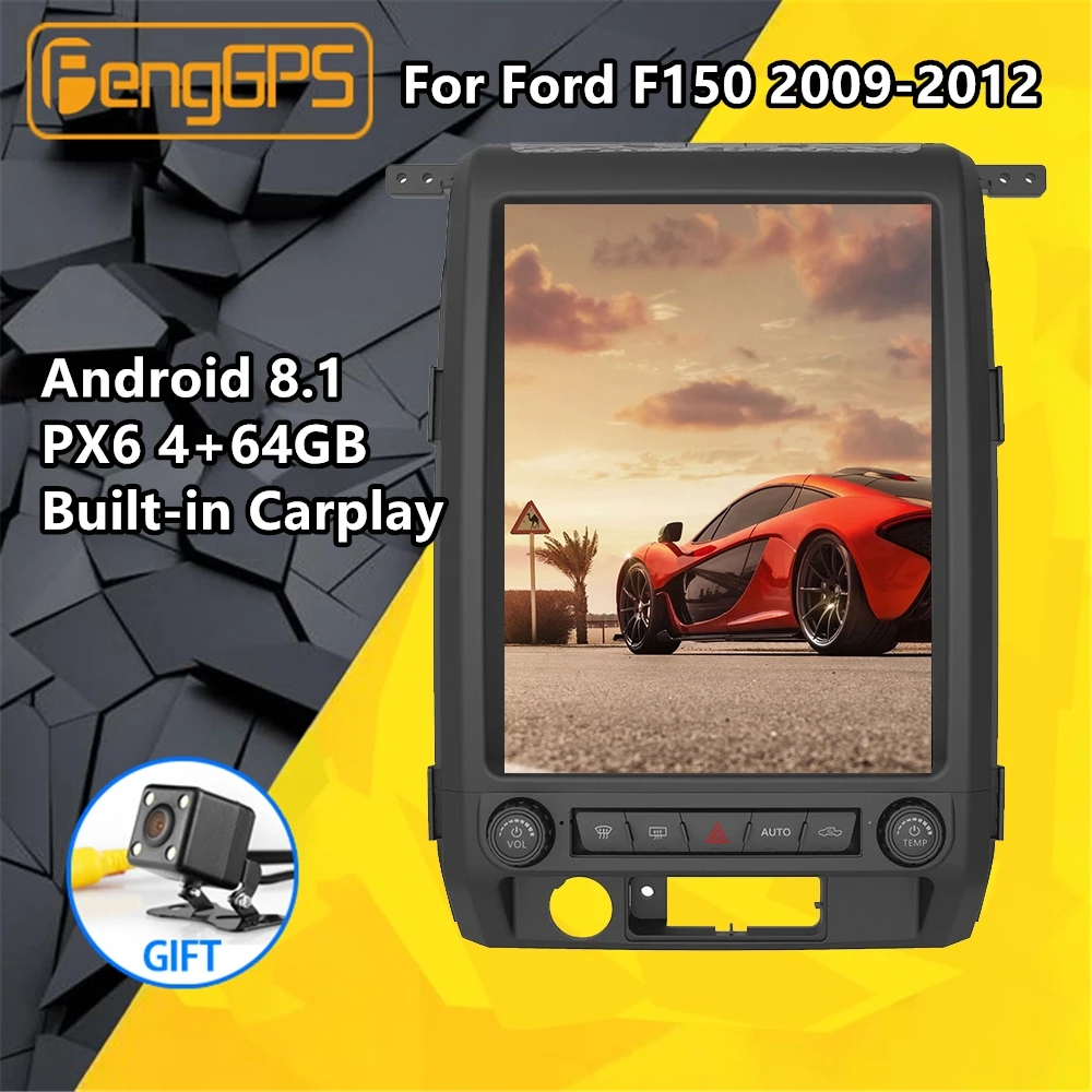 Экран Tesla Android PX6 для Ford Raptor F150 2009 2012 автомобильный мультимедийный плеер стерео