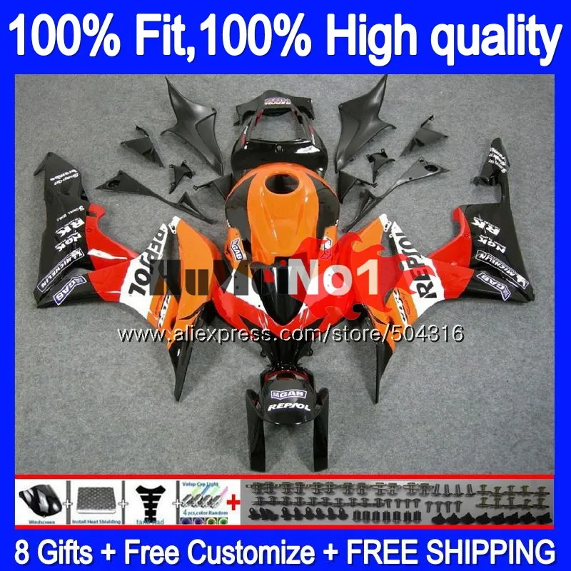 

Injection For HONDA CBR 600 RR CC 600RR 600F5 CBR600RR 36MC.4 CBR600F5 600CC CBR600 RR F5 2007 2008 07 08 Repsol orange Fairing