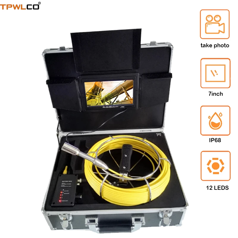 Камера-Эндоскоп 1000 ТВЛ с цветным монитором видеокамера для обследования кабель