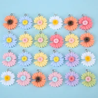 10pcslot mixed color resin daisy sun flower charms pendant for jewelry making diy earrings bracelet accessories