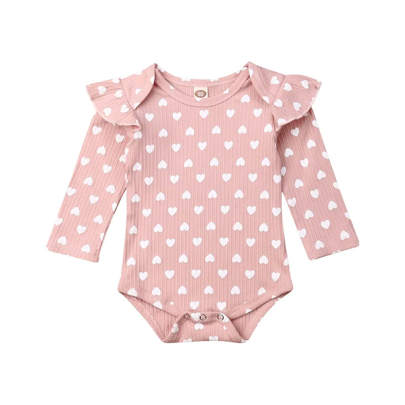 

pudcoco Cute Newborn Kid Baby Girls Clothes Ruffles Long Sleeve Jumpsuit Bodysuit Heart pattern Lovely Autumn Outfit 0-18 months