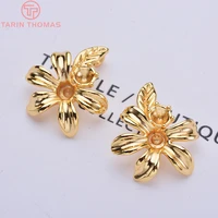 129910pcs 18x14mm 24k gold color plated flower pendants charms high quality diy jewelry making findings accessories