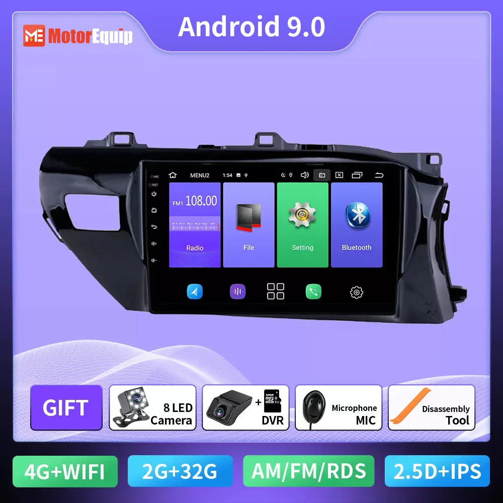 

Авторадио для Toyota Hilux LHD RHD 2016 2017 2018, автомобильное радио, стерео дисплей, мультимедийный плеер, видеонаблюдение, GPS-аудио, Android