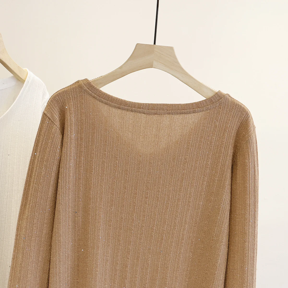 Fil-Lumiere трикотажные футболки женские 2020 Весна длинный рукав сплошной цвет топы