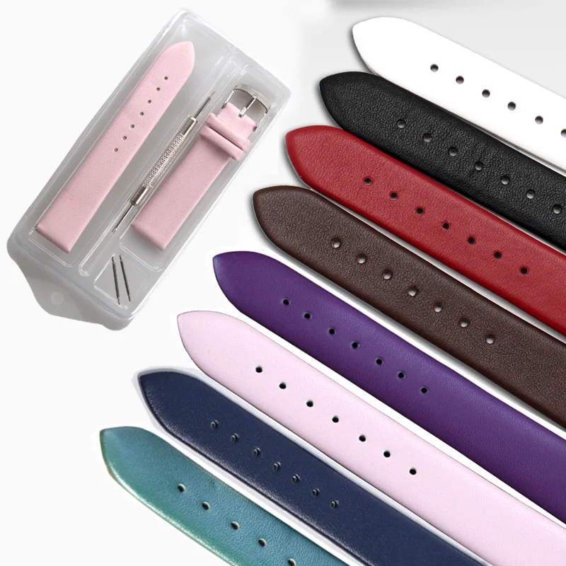 High Quality Genuine Leather Watch Strap 8mm 10mm 12mm 14mm 16mm 18mm 20mm 22mm 24mm Band Watchbands for DW Huawei Drop Shipping