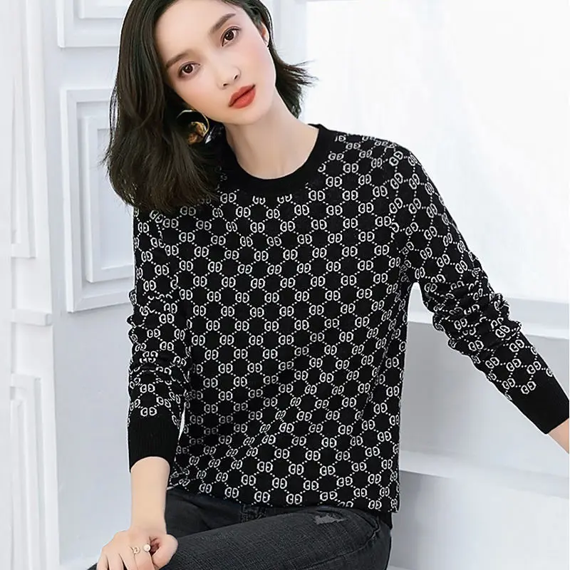 

Fall/winter women's new sweater sweater long sleeve jacket casual with loose slim bottoming shirt 2021