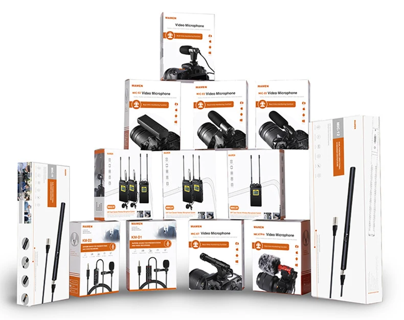 MAMEN U-Grip Pro тройное крепление башмака видео стабилизатор ручка Видео Ручка камера/телефон микрофон Запись микрофон петличный микрофон