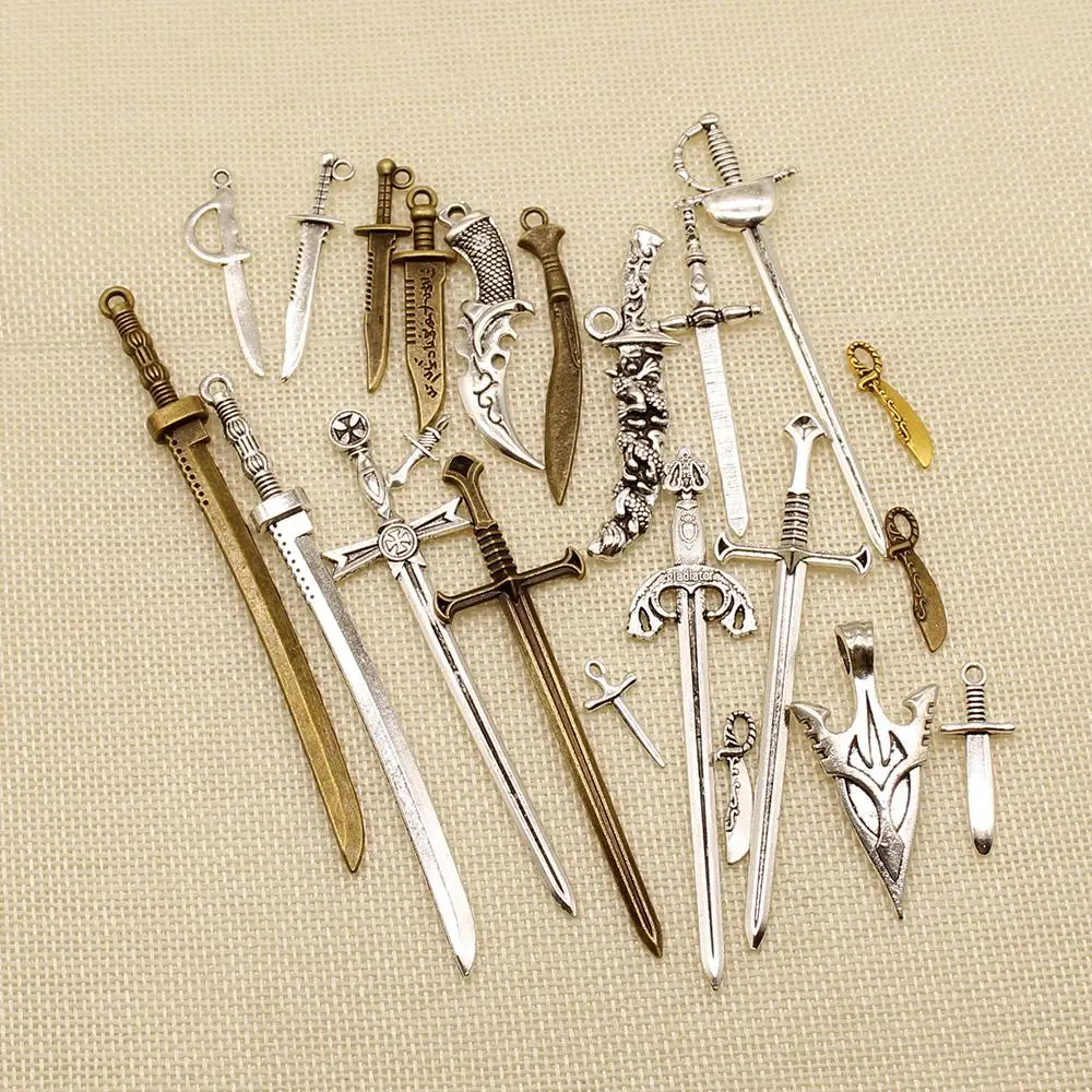 1 Piece Metal Charms For Jewelry Making Weapon Sword Fencing Knife HJ120 | Украшения и аксессуары