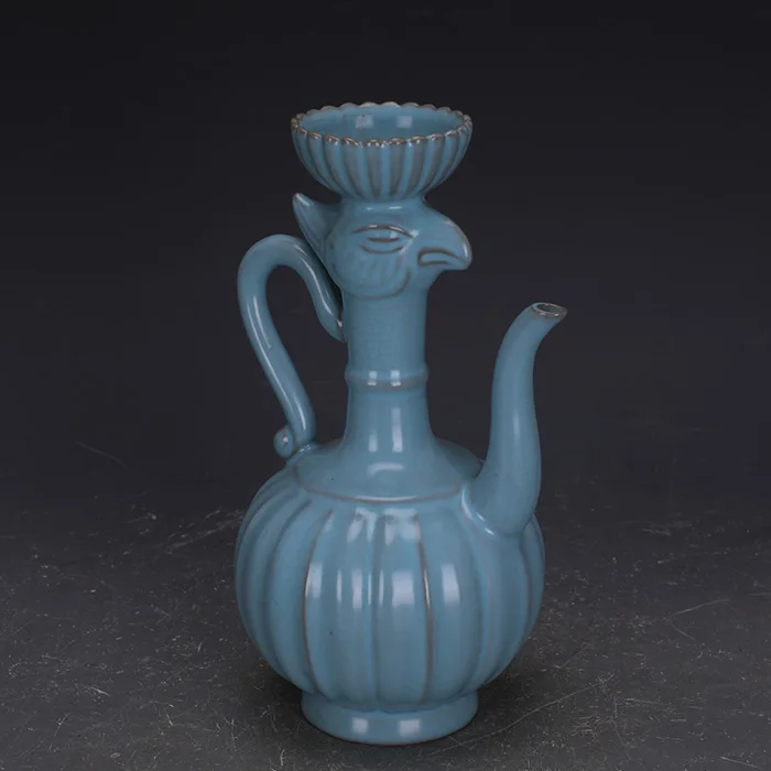 

Rare Rare Song Dynasty Ru Kiln Celadon Porcelain Kettle Handmade Antique