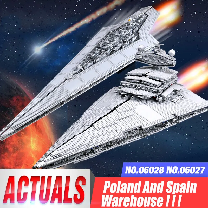 DHL 05027 05028 Звездные игрушки войны Император истребители корабль совместим 10030 10221 Звездный Разрушитель детские игрушки строительные блоки кирпичи