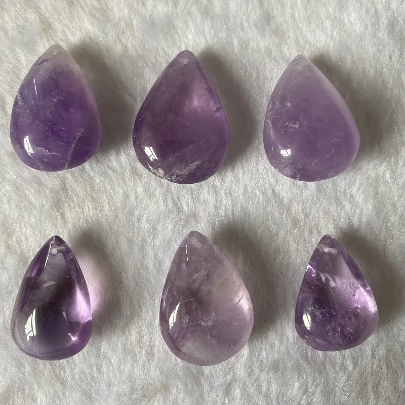 

Бесплатная доставка, 2 шт./лот, оптовая продажа, от 2 см до 4 см, 2021 аметист, натуральный камень, каплевидные бусины с отверстием для изготовлен...