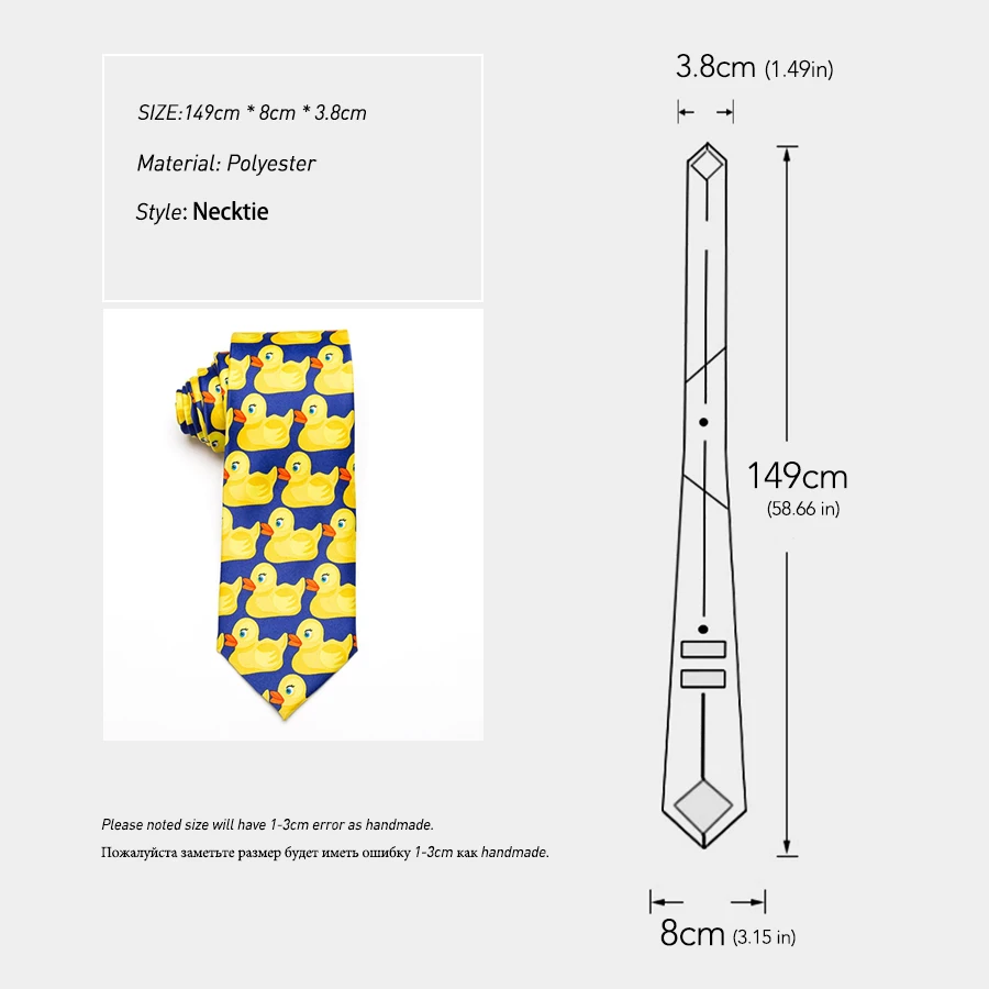 

Men's Yellow Rubber Duck Tie Fashion Necktie From Hot TV Show How I Met Your Mother 8CM Width Bowtie Men Gifts