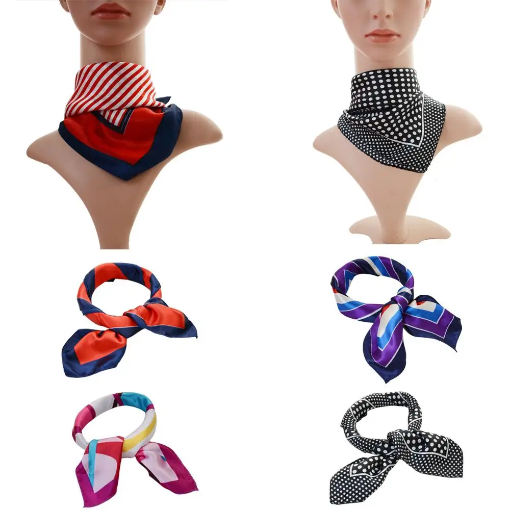 Женский Элегантный квадратный шейный платок из искусственного шелка бандана |