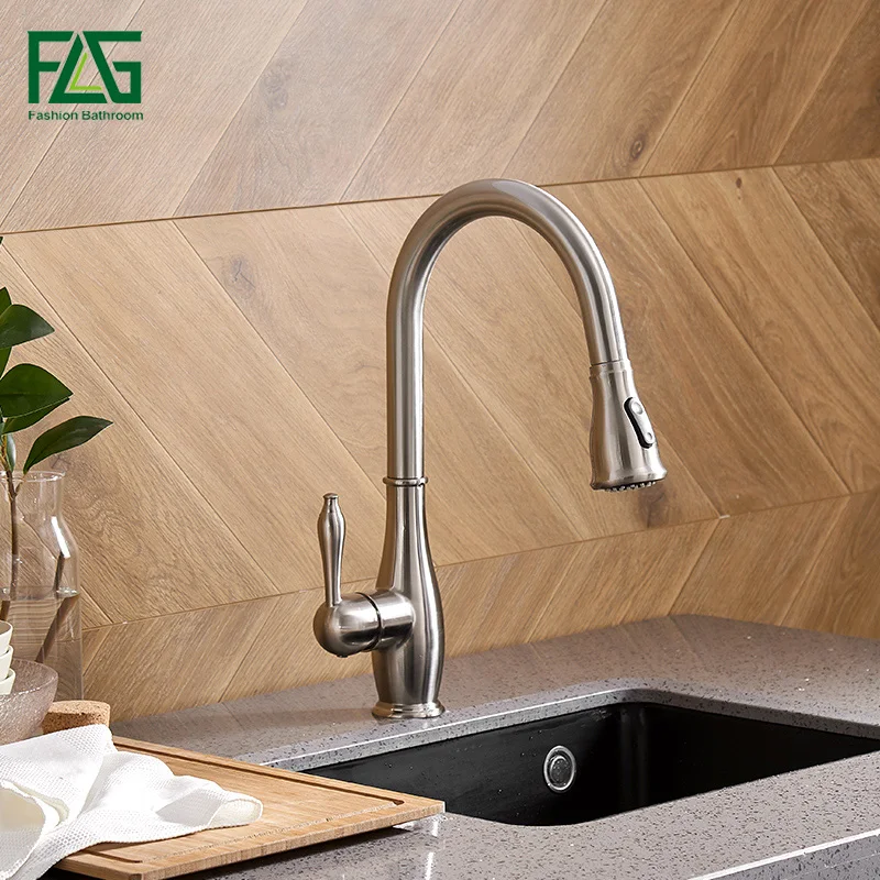 Смесители для кухни FLG кран с одной ручкой из матового никеля кухонной раковины