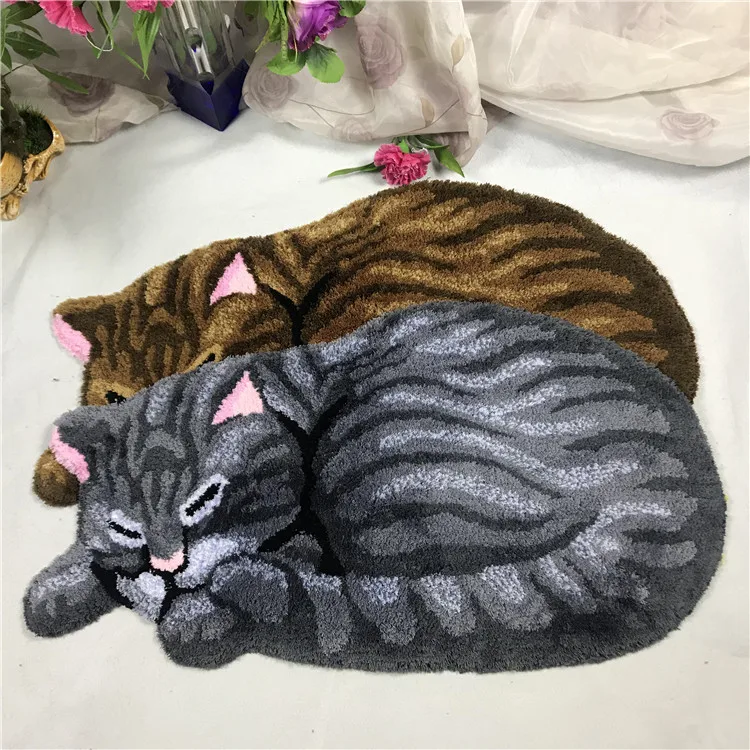 

Handmade 3D Sleeping Cat Doormats Anti-slip Floor Irregular Carpet Welcome Home Sign Mat For Entrance Kitchen Bathroom Mat Rugs