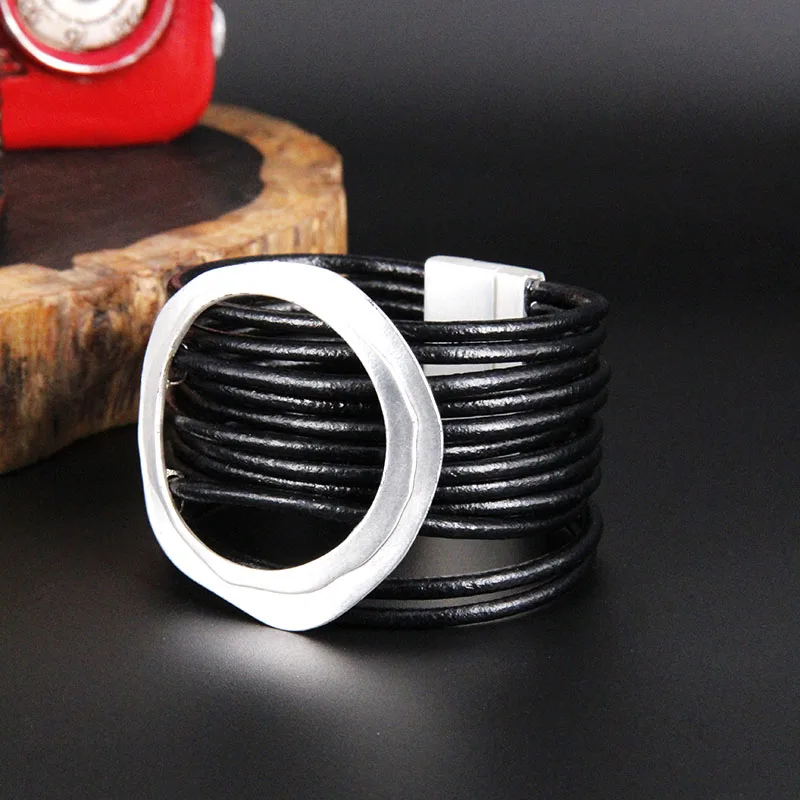 Женские многослойные браслеты ZG кожаные с намоткой модные Ручные украшения