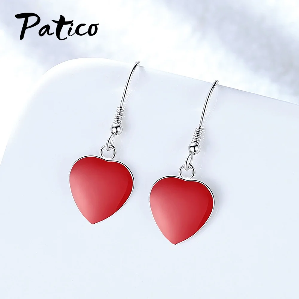 Новая эффектная женская красная сердечная форма из стерлингового серебра 925