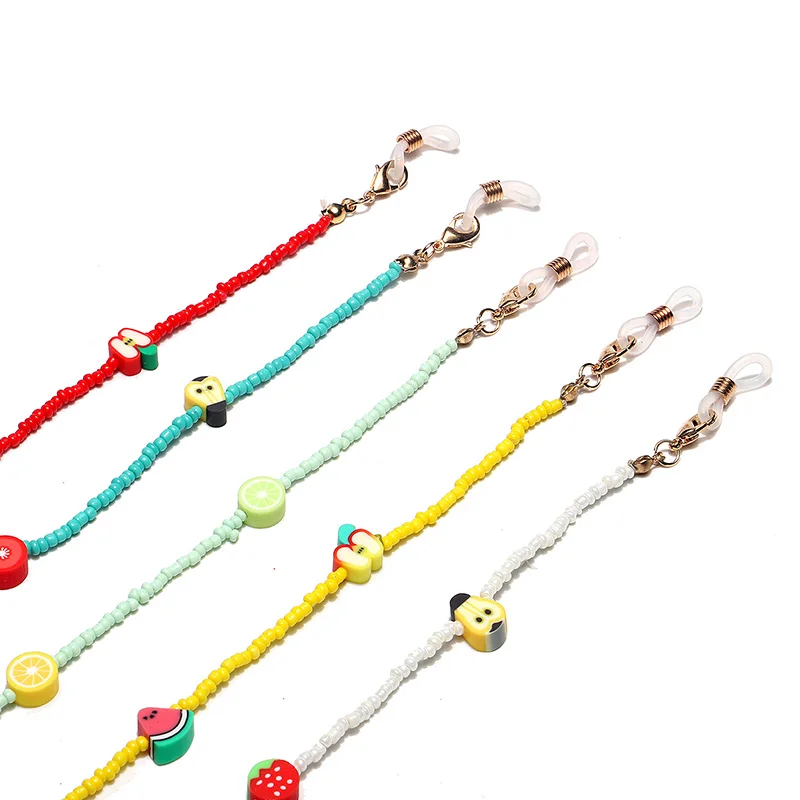 

Women Clay Bead Glasses Chain Mask Chain Necklace Boho Necklaces Sunglasses Eyewears Cord Holder Neck Strap Eyeglass String