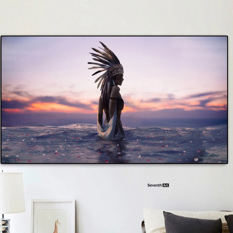 Современная стильная индийские женские плакаты портреты и печать на холсте Wall Art