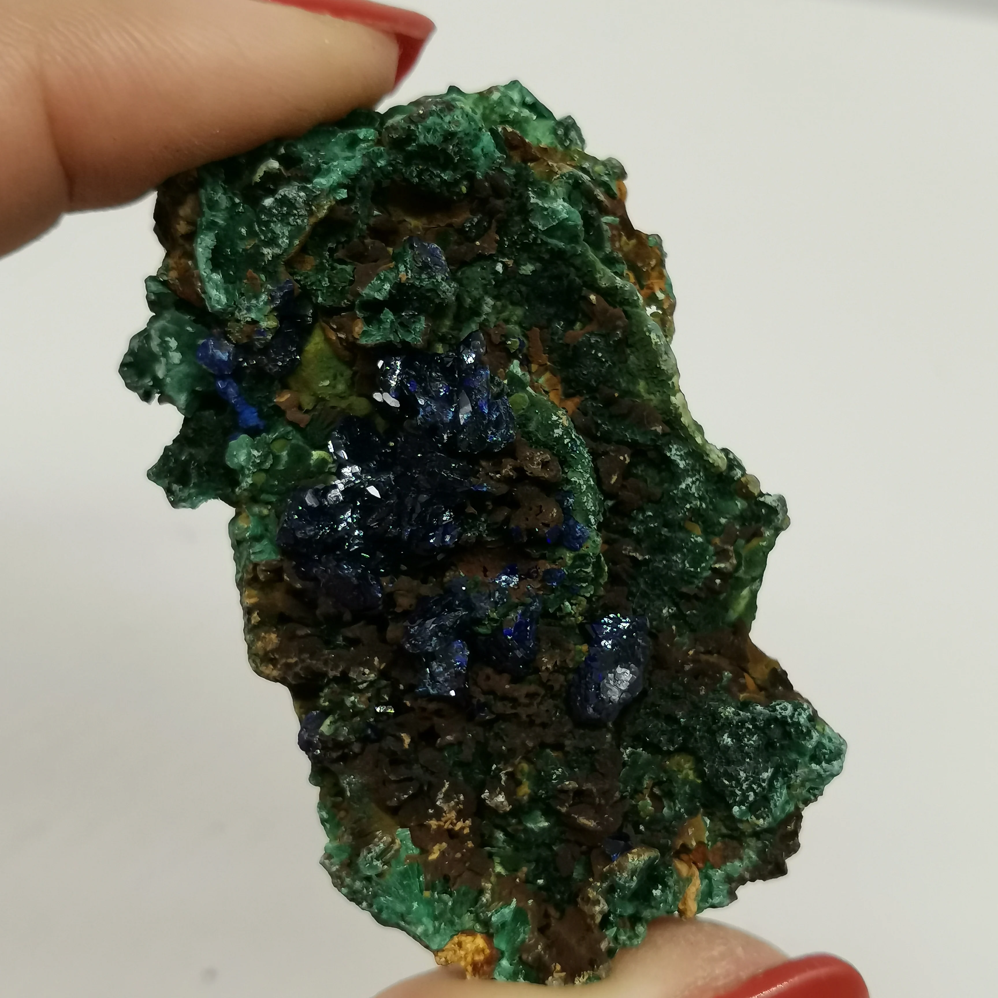 45 г натуральный чессилит материал образец Малахитовый Азурит геодный синий и