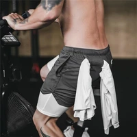 2021 sport shorts men gym fitness shorts 2 in 1 running jogging short pants high quality mens gyms training shorts men