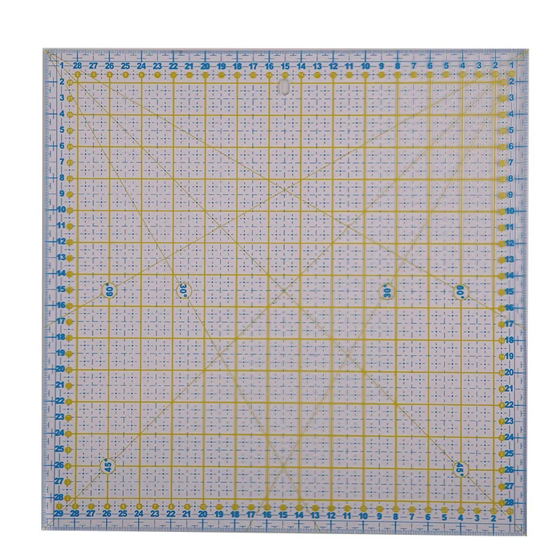 

30 см прозрачная квадратная линейка резак лоскутное шитье Толстая акриловая квилтинг шитье трафарет измерение двойной цвет 30/45/60/90 угол